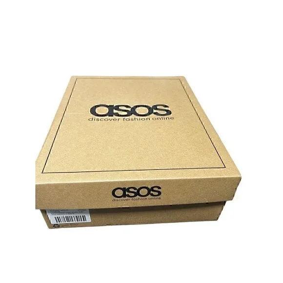 ASOS Tiger chunky Luxury Chain-Embellished Woven Platform in natural weave, size - Picture 8 of 8